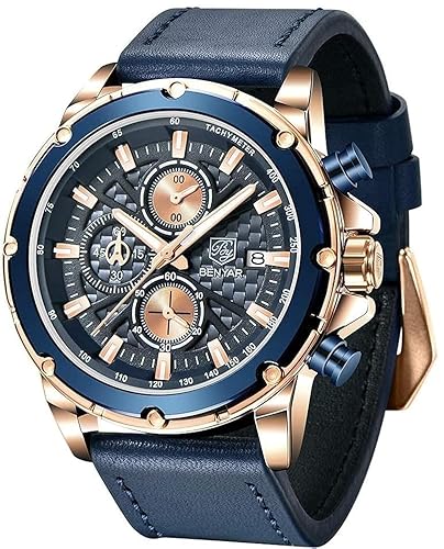 BENYAR Men's Luxury Stainless Steel Chronograph Watch